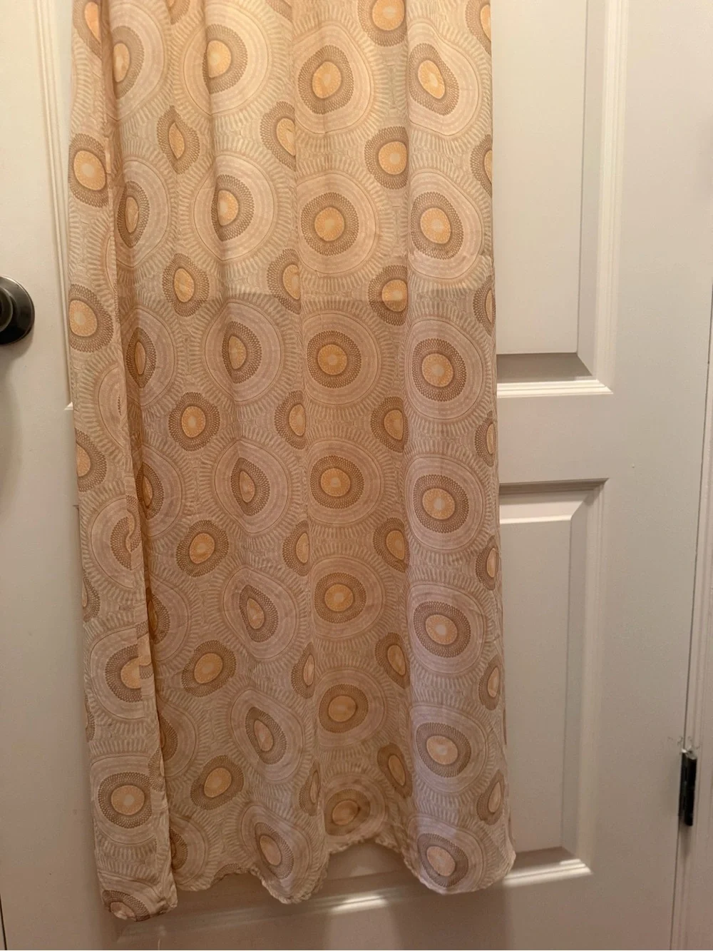 Forever 21 Neutral Beige V-Neck Puff Sleeve Boho Maxi Dress - Picture 6 of 13